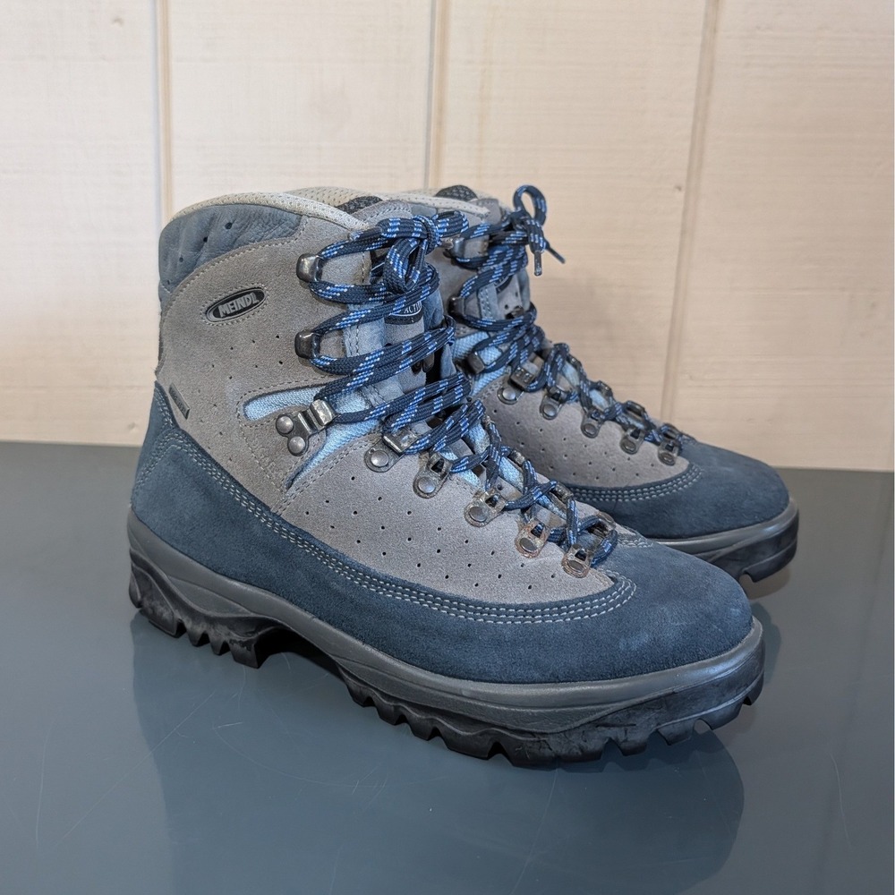 Vintage Meindl Air Revolution Gore-Tex Hiking Boots Blue Grey Womens  Vibram 7.5
